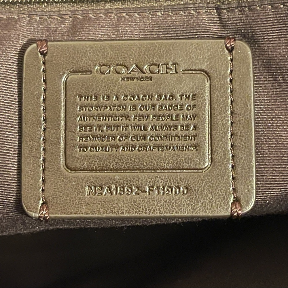 Coach Ava Beige/Shimmer Leather Vintage Tote Bag - Picture 3 of 16